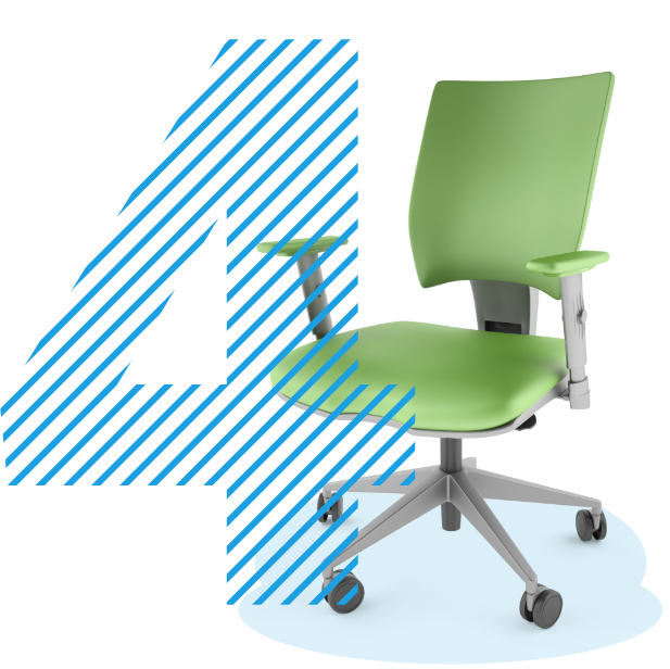 ნუ იჯდებით ხანგრძლივად უმოძრაოდ, ფეხები ავარჯიშეთ - გამოსახულია საოფისე სკამი